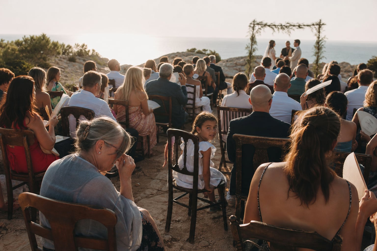 Wedding ceremony on a cliff above the sea in Jávea, Costa Blanca